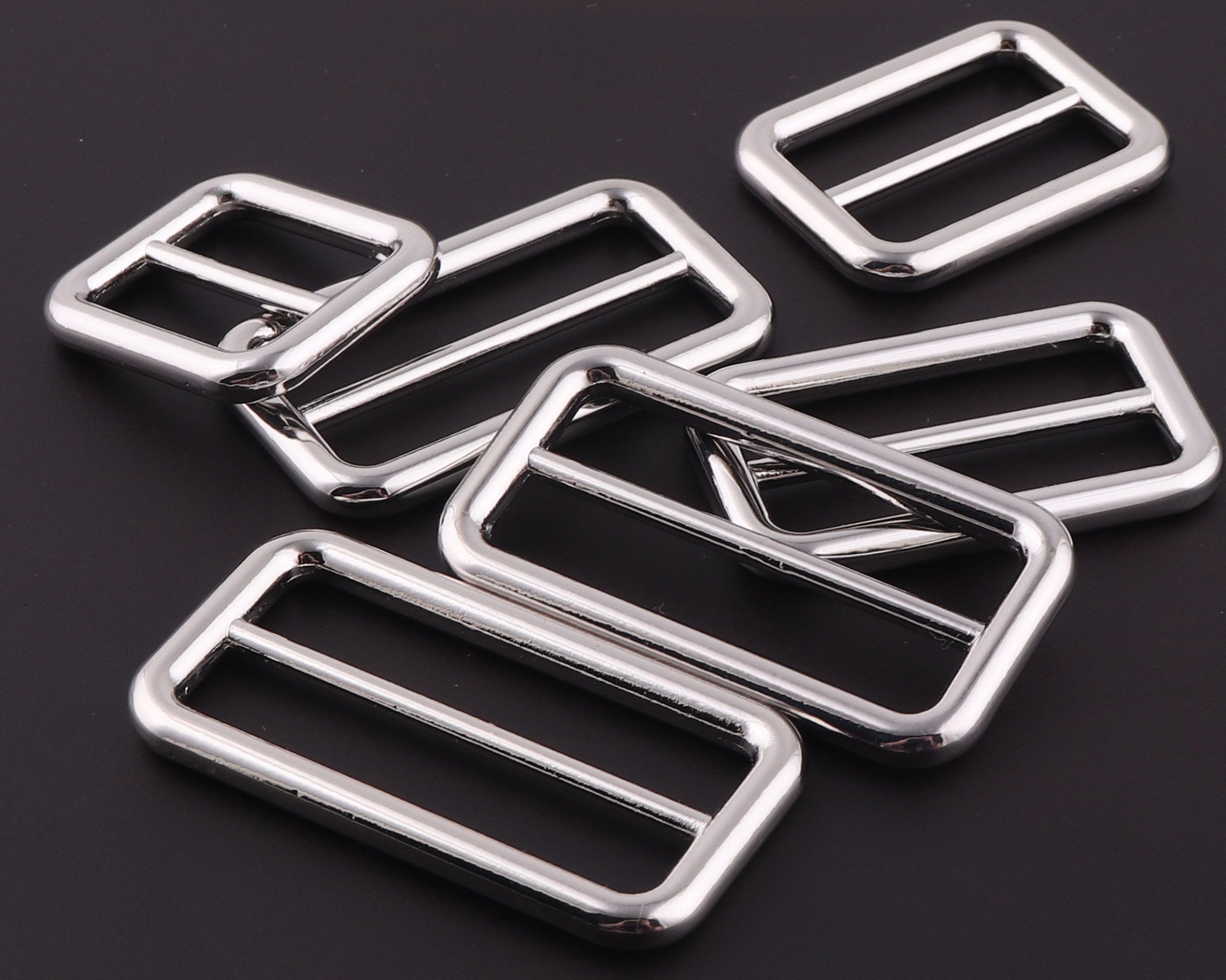 Silver Flat Metal Slide Buckle Adjuster Buckle Rectangular Etsy