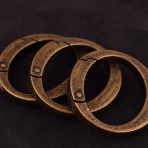 30 mm Spring gate ring bronze metal o rings spring ring clasp push gate o ring Push Snap Hooks,large swivel shackle,keychain for DIY collar