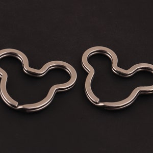 1 1/2 inch 39mm stainless steel mickey key ring-silver metal key ring key chain metal flat split ring keychain for leather craft accessories