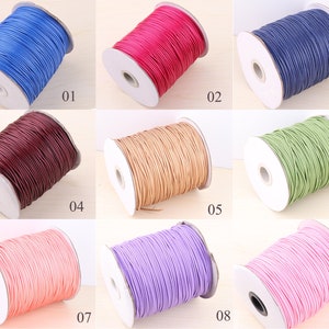 colorful Polyester Wax Cord ,Korean Wax Cord,Korea Polyester Cord,1.5 mm Polyester Wax String Waxed Polyester String For Necklace Bracelet