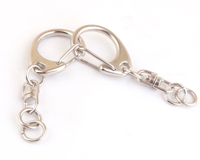 Silver Swivel Clasp Keychain Push Gate Clasp Gunmetal Keychain Etsy