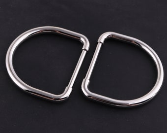 Silver Cast D Rings,42 mm metal d rings Leather Hardware Handbag Making-Strap Ring Purse Rings Connector Rings D Shaped Buckle Flat Rings