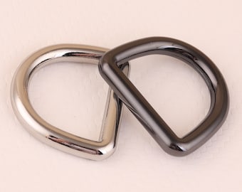 1 inch (25 mm) gunmetal en zilver D Ring Leash Naadloze D Loop lederen band Slider Lanyard Richter springring voor Leather Craft portemonnee gesp