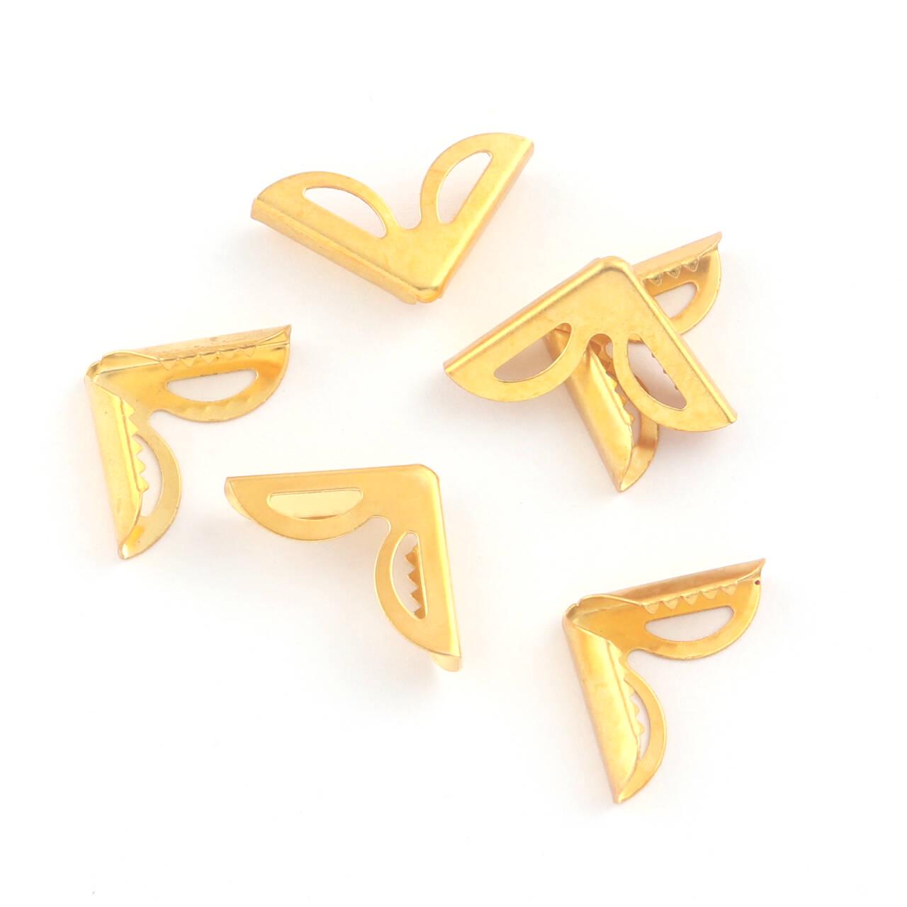 17mm Metal Gold Book Corners Protectors Bag Bracket Corner Scrapbooking ...
