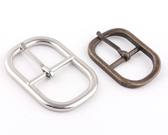 Center Bar Buckle,oval Metal Buckle Silver and Bronze Buckle  display picture 3