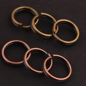 200 piezas 8 mm (interior) pequeño llavero bronce y cobre antiguo O anillo mini llavero anillo de metal partido para llaveros dividir llaveros encontrar