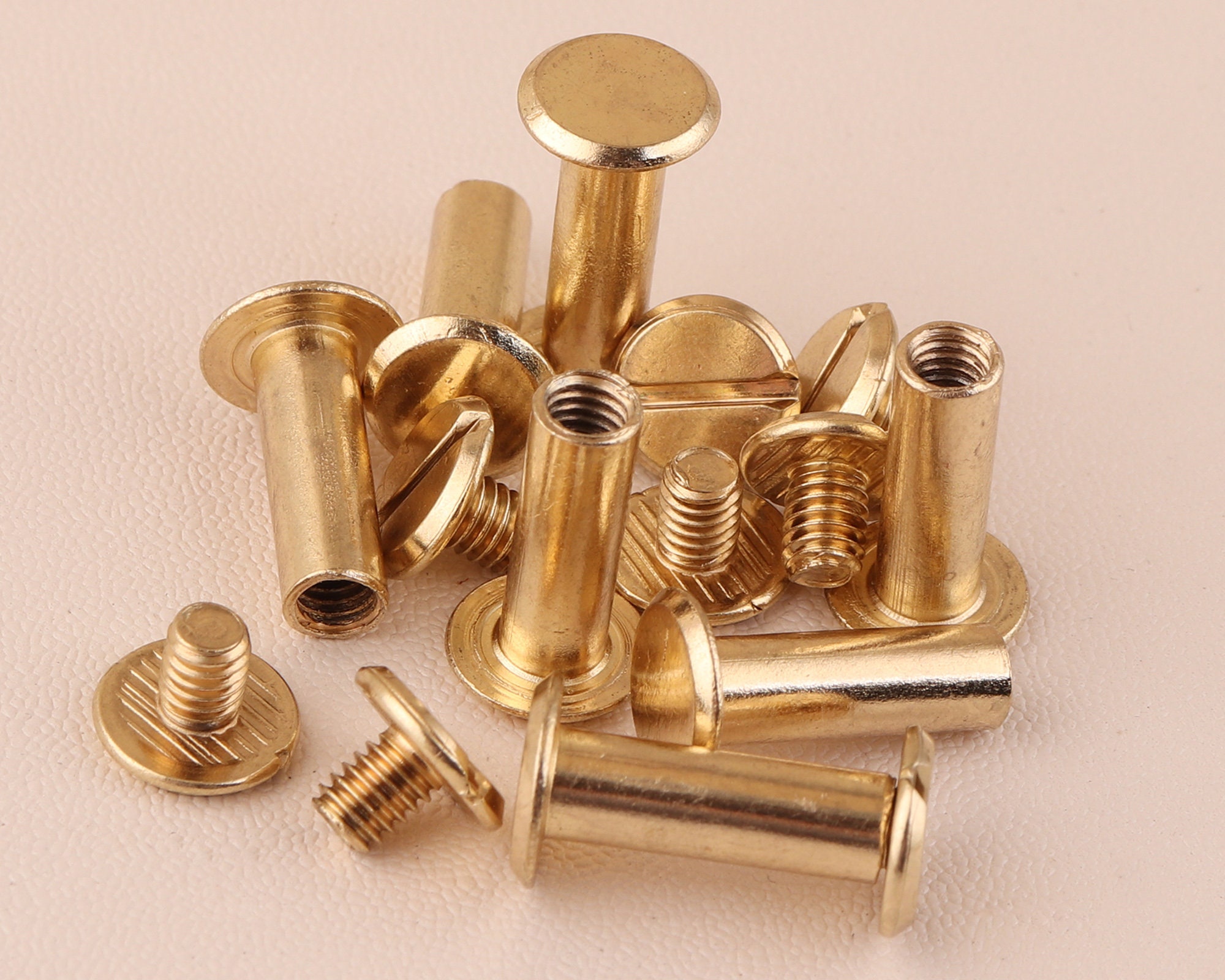 Light Gold Screw Rivets 20 Sets 189 Mm Metal Button Screw -  Hong Kong