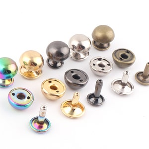 Double Cap Rivets 12mm Rivets Metal Button Double Head Purse Notions Rivet Studs/Screwed Stud/Belt Stud for diy Bag/ leather craft accession
