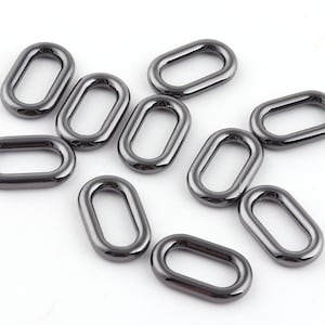 Mini Metall ovale Schleife Ring, Gunmetal Tasche Gurtschnalle Geldbörse Ring, ovale Schnalle Gurtband Taschenverschluss Lederhandwerk Handtasche, die Hardware liefert