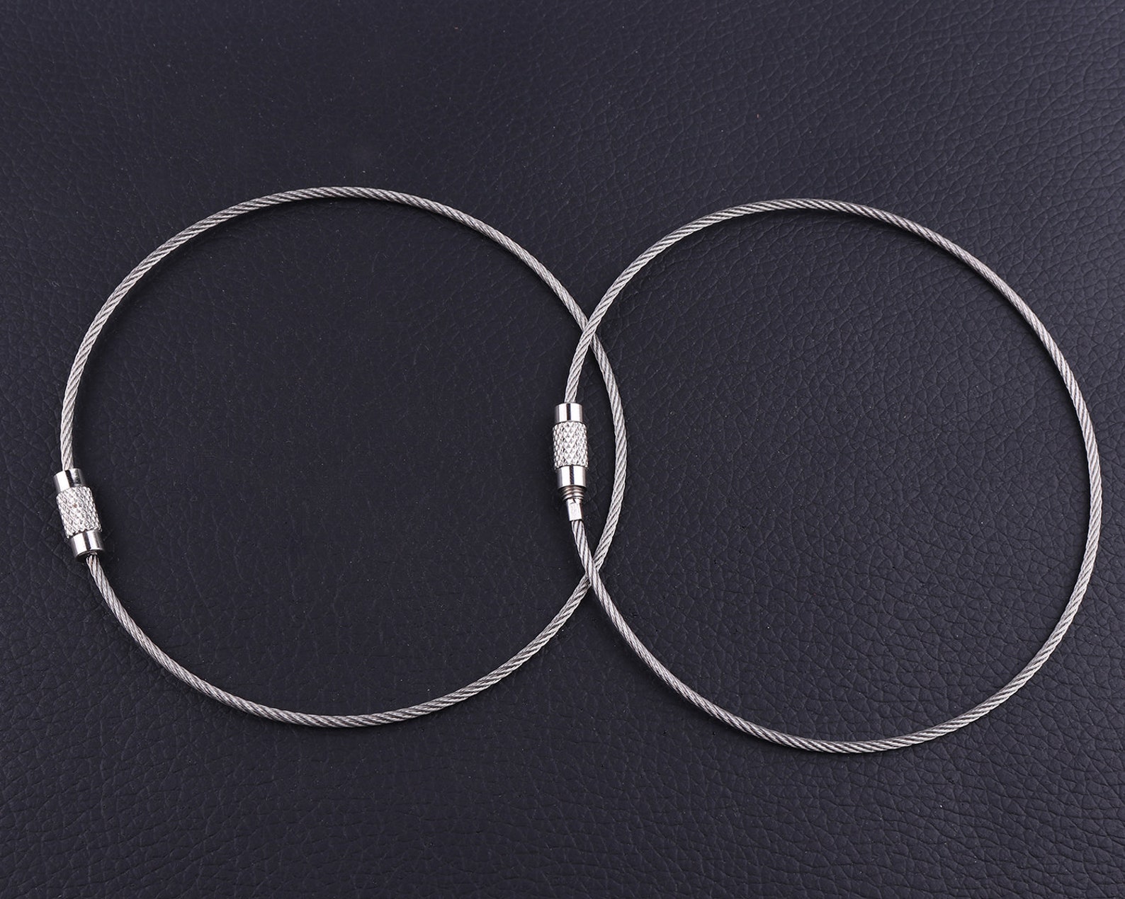 10 Pcs Large Stainless Steel Wire With Screw Clasp,silver Wire Cord ...