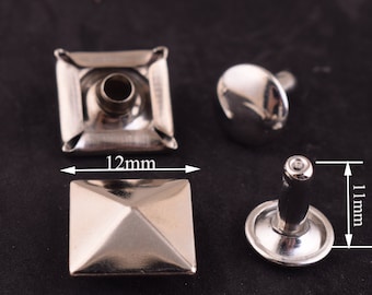 100sets-Copper metal Rivet for Leather craft,Large Compression Rivet, Button Double Head Rivets Purse Metal Screw Rivets straps/key chain