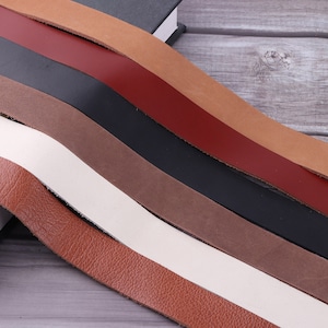 1inch wide Genuine Leather Strap,long leather Strip-white,black,purse strap,belt blank natural Leather for Belt Italian Leather,Raw Material