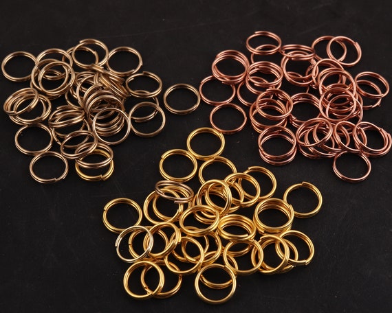 100 Pcs Split Ring, Small Key Rings Bulk Split Keychain Rings DIY Craft  Metal Keychain Connector Accessories (12mm)