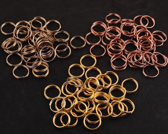 100pcs 8mminner Small Key Ring Rose Gold/gold O Ring Large Key Fob Ring  Metal Split Ring for Key Chain Wholesale Split Key Rings Finding 