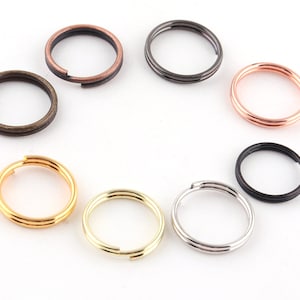 10mm Split Rings,colorful key ring -Circle Split Ring Key Chain Double Loops Rings Double Loops Bulk Jump ring,small keyring Jewelry Finding