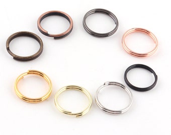 10mm Split Rings,colorful key ring -Circle Split Ring Key Chain Double Loops Rings Double Loops Bulk Jump ring,small keyring Jewelry Finding