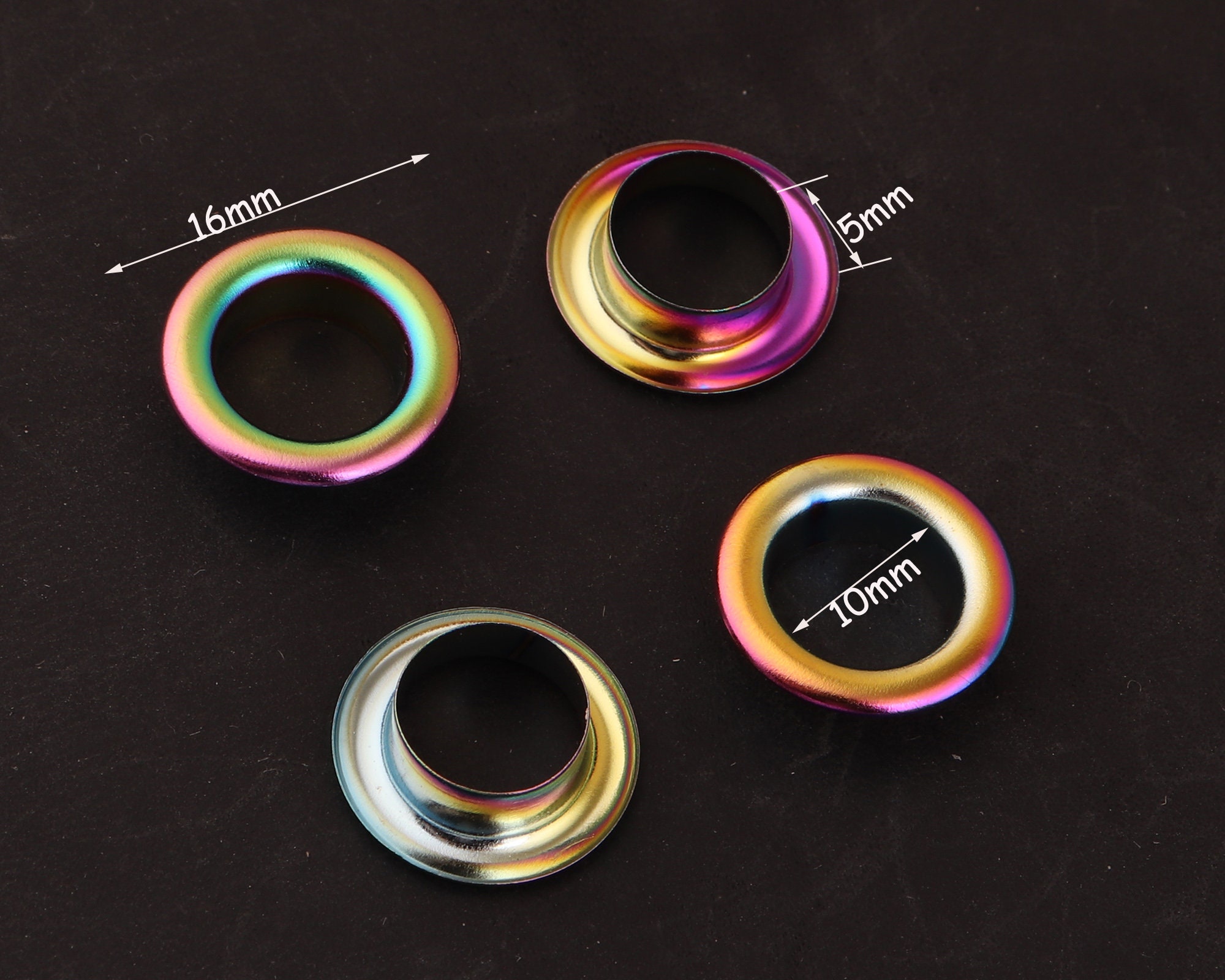 20pcs Rainbow Eyelet With Washer 10mm/14 Mm (inner) Round Brass Grommet ...