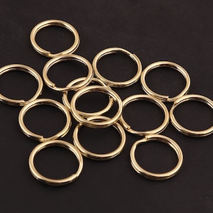 RFORPLY Solid Brass Key Rings, 15mm Gold O Shaped Brass Key Rings Set of  10, Men's and Women's Keychains DIY Hardware, Bulk Split Key Rings for