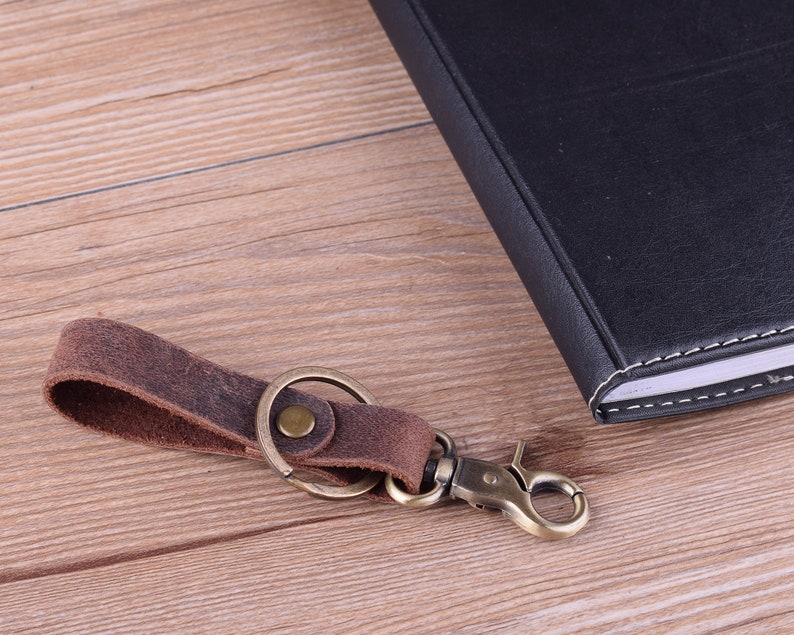 Coffee leather key chainMen's leather key fob/leather key Etsy