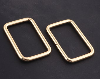 1 1/4 "(32mm) Or sac à main Rectangle Anneau boucle rectangulaire Anneau de sac à main Sangle Rectangle Anneau anneau de réglage de sangle en métal pour sac/diy making-15pcs