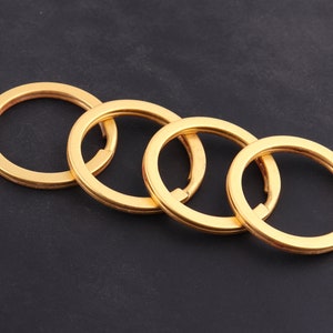 20 mm Gold Round Flat Split Key Ring Solid Hang Chain Hook DIY Craft Hardware-Split Rings,Key Loops Key Rings keychain round key ring hook