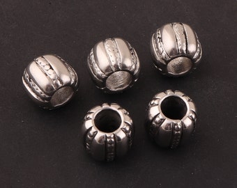 5mm Antique sliver tone spacer beads,304 Stainless steel Beads,tibetan bead Large Hole Metal Beads,DIY jewelry making,beads for bracelet