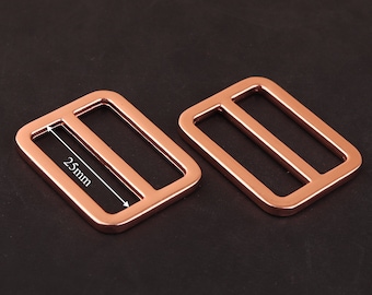 1 inch(25 mm) rose gold metal Adjuster slide Buckle Release Belt Buckle Tri Bar Buckles Strap Buckle Adjuster Slider for diy leather crafts