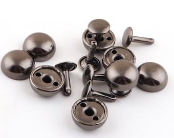 50set 15*15 mm Mushroom gunmetal metal Rivet for Leather craft,metal Rivets,Medium Compression Rivet Metal Screw Rivets DIY leather Making