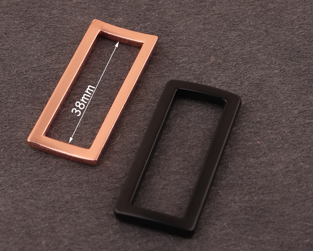 38mm Rose Gold and Black Rectangle Rings Metal Rectangle Ring Belt ...