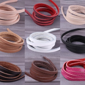 5-10 mm genuine leather lace,Flat leather cord,long leather strips,blank leather strap,great for bracelets,leather string,Choose Your Color