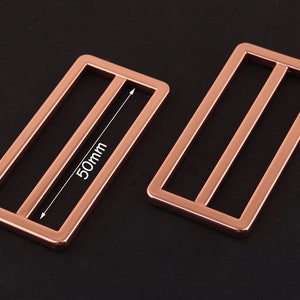 6pcs 2inch(50mm) rose Gold Zinc alloy Adjuster Buckle Release Belt Buckle Tri Bar Buckles Strap Buckle Adjuster Slider for diy leather craft