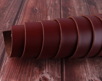 Genuine Maroon natural leather,leather strap-Thick Solid cowhide Leather,leather scrap,genuine leather for bag /belt