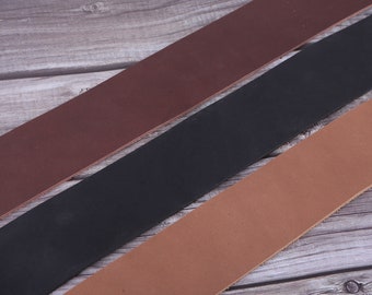 Correa de cuero de 2 pulgadas - Cuero natural para cinturón, Cuero genuino italiano, Tiras planas de cuero de becerro marrón, Cuero de vaca, Cuero para correas de bolso