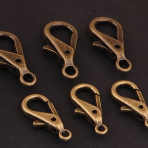30pcs bronze Lobster Clasps,23mm/28mm Wholesale Necklace Clasp,Rhodium Claw Clasp,Bag Key Ring Hook Finding Keychain for purse belt