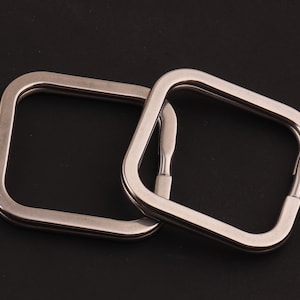 1 inch(25mm) stainless steel rectangle key ring-silver metal key ring key chain metal flat split ring keychain for leather craft accessories