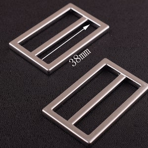 4 pcs silver Adjuster slider Buckle Metal, 1.5 inch (38 mm)  Slide Belt Buckle Tri Bar Buckles Strap Buckle purse Buckles leather accession
