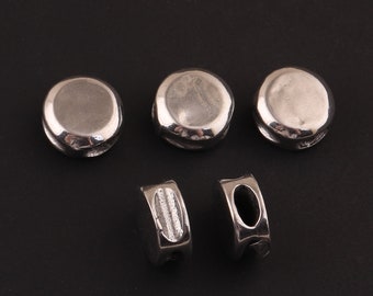 304 Stainless Steel Mirror Polished Round Pendant Charms,3x10mm silver Round Discs Small Hole Beads,DIY Round Manual Loose Beads for jewelry