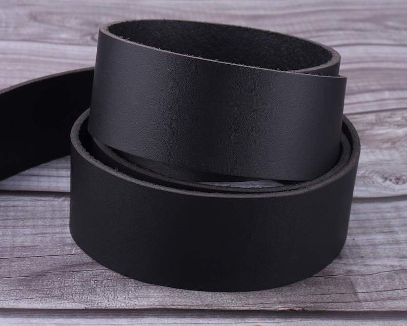 Black Full Grain Leather Striplong Leather Strapreal Flat Etsy