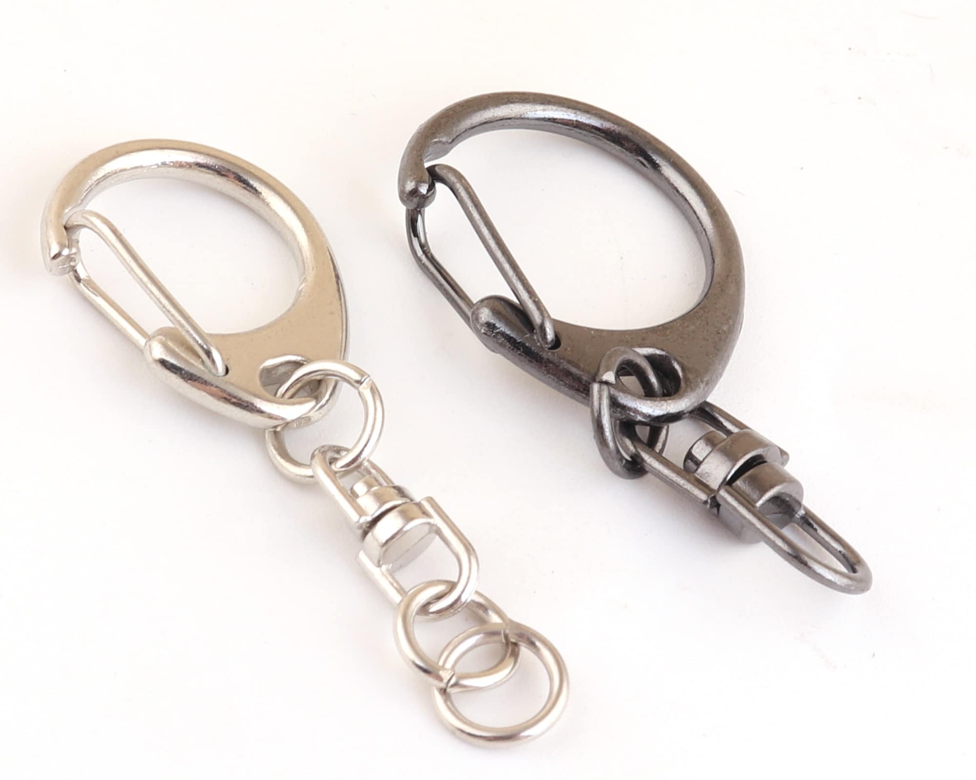 Silver Swivel Clasp Keychain Push Gate Clasp Gunmetal Keychain Etsy