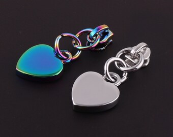 3#Rainbow zipper heads puller,metal zipper pull Alloy Zipper Fastener Slider leather Zip Puller For Zip head Purse bag shoes Making Hardware
