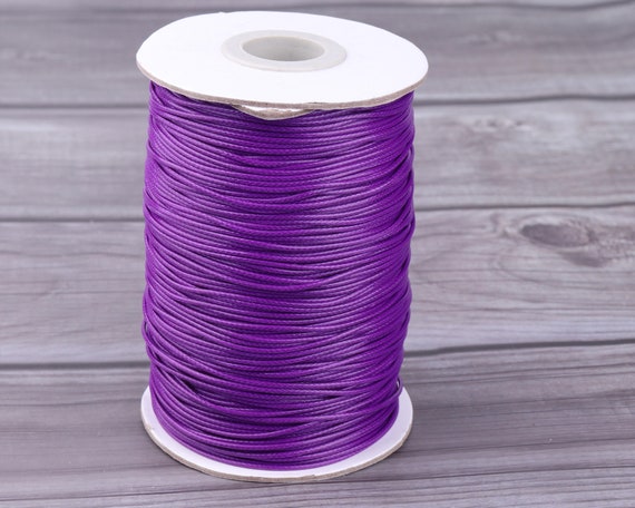 1mm Korea Waxed Polyester Cord,dark Purple Braided Thread