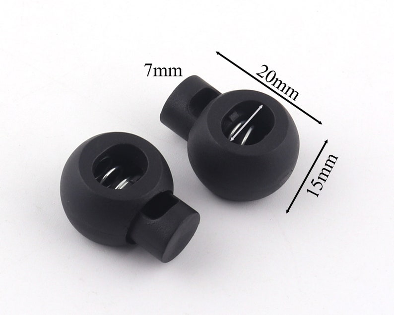 9mm and 7mm black Plastic Rope Cord Stopper Black Cord Locks Etsy