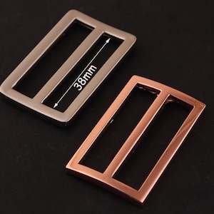 matte silver and rose gold Adjuster slider Buckle Metal,1.5 inch (38 mm)  Slide Belt Buckle Tri Bar Buckles Strap Buckle purse Buckles diy