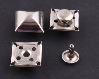 30set 17*11 mm Silver metal Rivet for Leather craft,silver Rivets stud Conchos,Medium Compression Rivets Metal Screw Rivets DIY strap Making