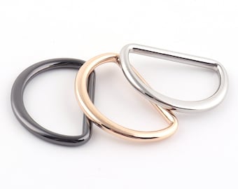Anillo en D de 1" (25 mm) - Anillos en D de metal - Anillos para bolso - Anillos en D - Accesorios para bolsos, anillos para bolso - Anillos en forma de D - Anillos para correa - Herrajes para bolsos - Suministros para hacer bolsos