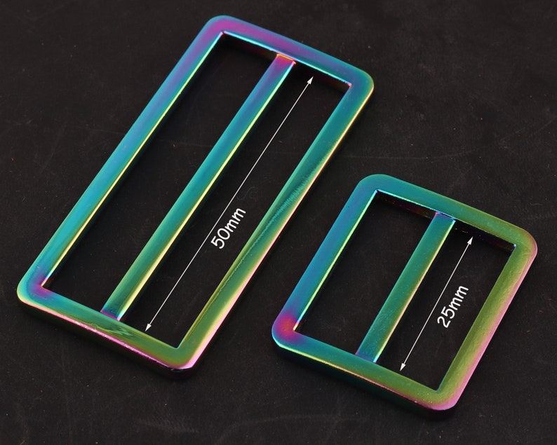 Tęczowy prostokątny pierścień 1-calowy prostokątny pierścień pasek pierścień metalowy prostokątny pierścień klamry i pierścienie D 1- i 2-calowa tęczowa klamra regulacyjna 08