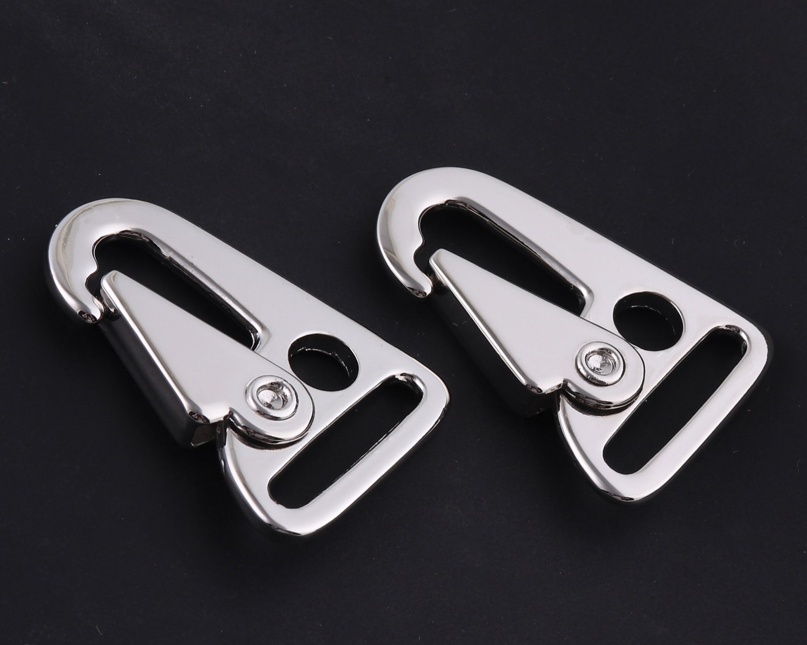 124 Mmsilver Metal Snap Hook Sling Clip Spring Gate Etsy