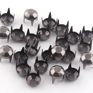 Metall Nailheads Ohrstecker, 6mm Gunmetal runde Kuppel Klauen Ohrstecker, Messing Mode Zinken Nieten für Leder Kleidung Schuhe dekorative Handwerk 200 Stück
