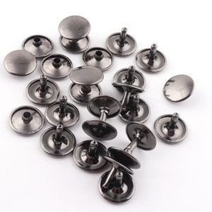 Round metal flat rivets,gunmetal Double Cap Rivets 15mm Stud Rapid Rivets Leather Craft Repair stud metal rivets Medium Rivets Leather Rivet