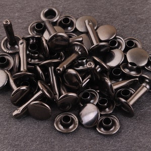 50sets gunmetal studs Rivets 9*16 mm Metal Button Studs Screw Studs for diy Leather Craft studs rivet Stud Spike Copper Compression Rivets